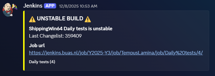 Unstable Build Result